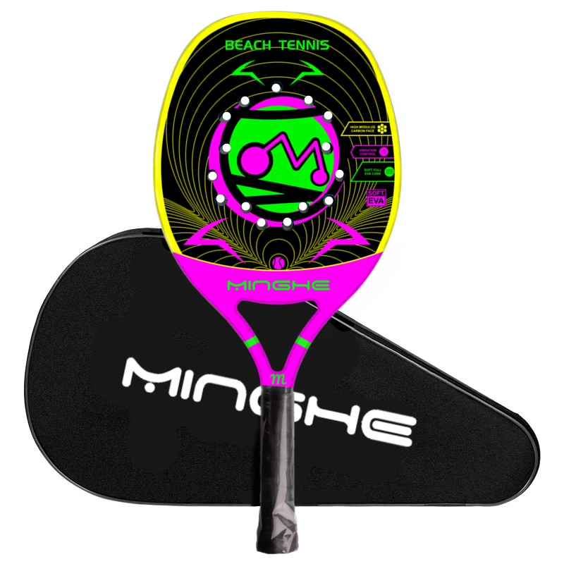 

Пляжная ракетка MINGHE из углеродного волокна, модель, 3 фиолетовых M серии, ракетка с рюкзаком, предназначенная для начинающих