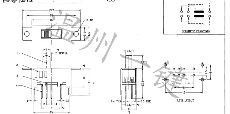 10 шт. SS-23D08 2P3T высота ручки 4 мм 3-ступенчатый тумблер 8 контактов фиксированных с