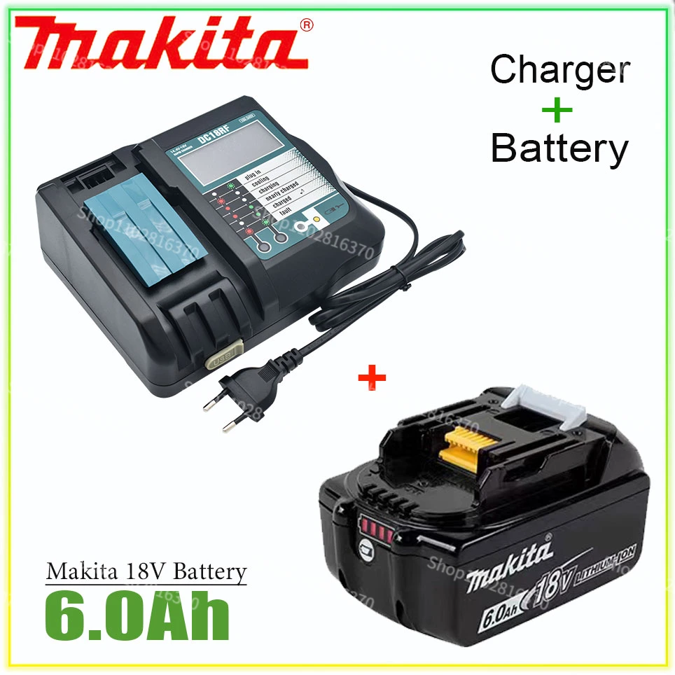 

Makita 100% original 18V 6.0Ah rechargeable power tool battery With LED lithium ion replacement LXT BL1860B BL1860 BL1850