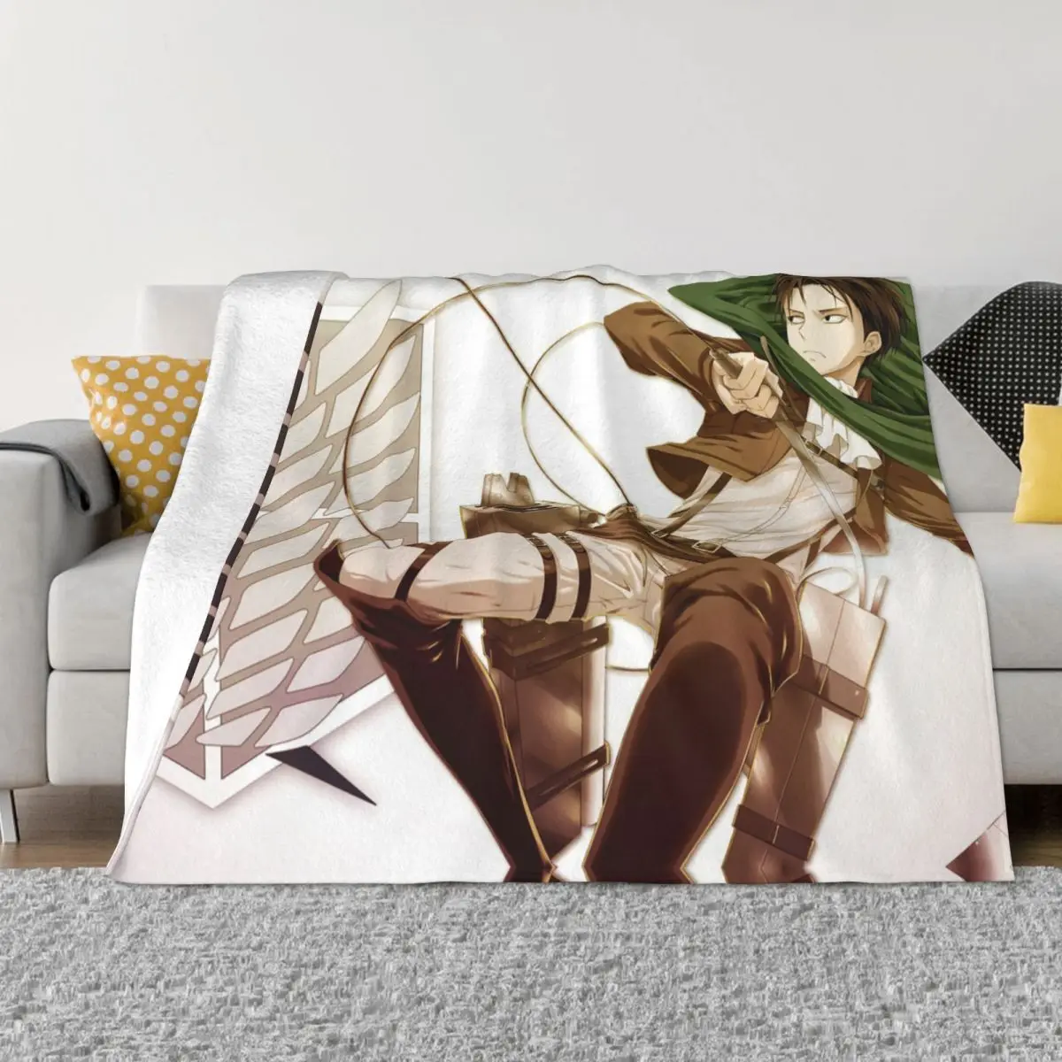 

Anime Shingeki No Kyojin Blankets Fleece Decoration Attack on Titan Multifunction Throw Blanket for Bedding Travel Rug Piece