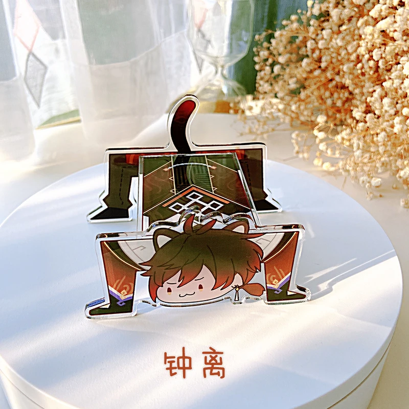 Genshin Impact акриловые кулоны Xiao, Dottore, Hu Tao, Zhongli аниме раскраска для маркеров герои в стиле genshin impact