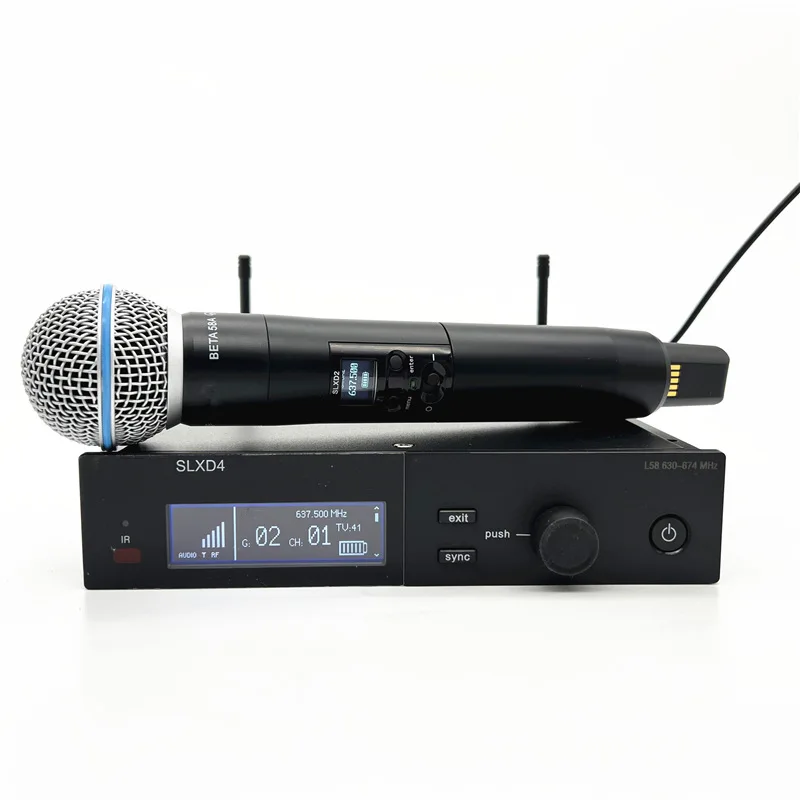SLXD Microfone 500/600/800 МГц Беспроводная микрофонная система 4-контактная гарнитура