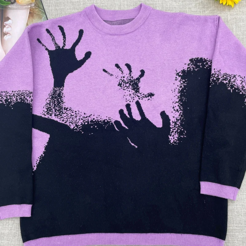 Женский Свитер Оверсайз С Портретным Принтом Trikotaj В Стиле Хип-хоп