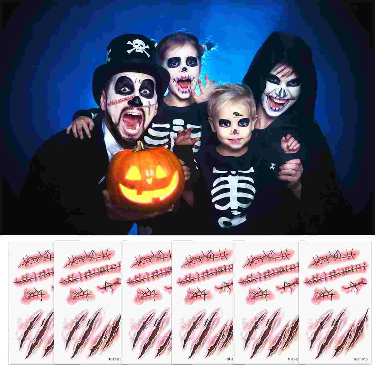 

Tattoos Bloodydecal Sticker Scar Temporarycosplay Face Stickersfake Make Lasting Body Scary Scars Zombie Prop