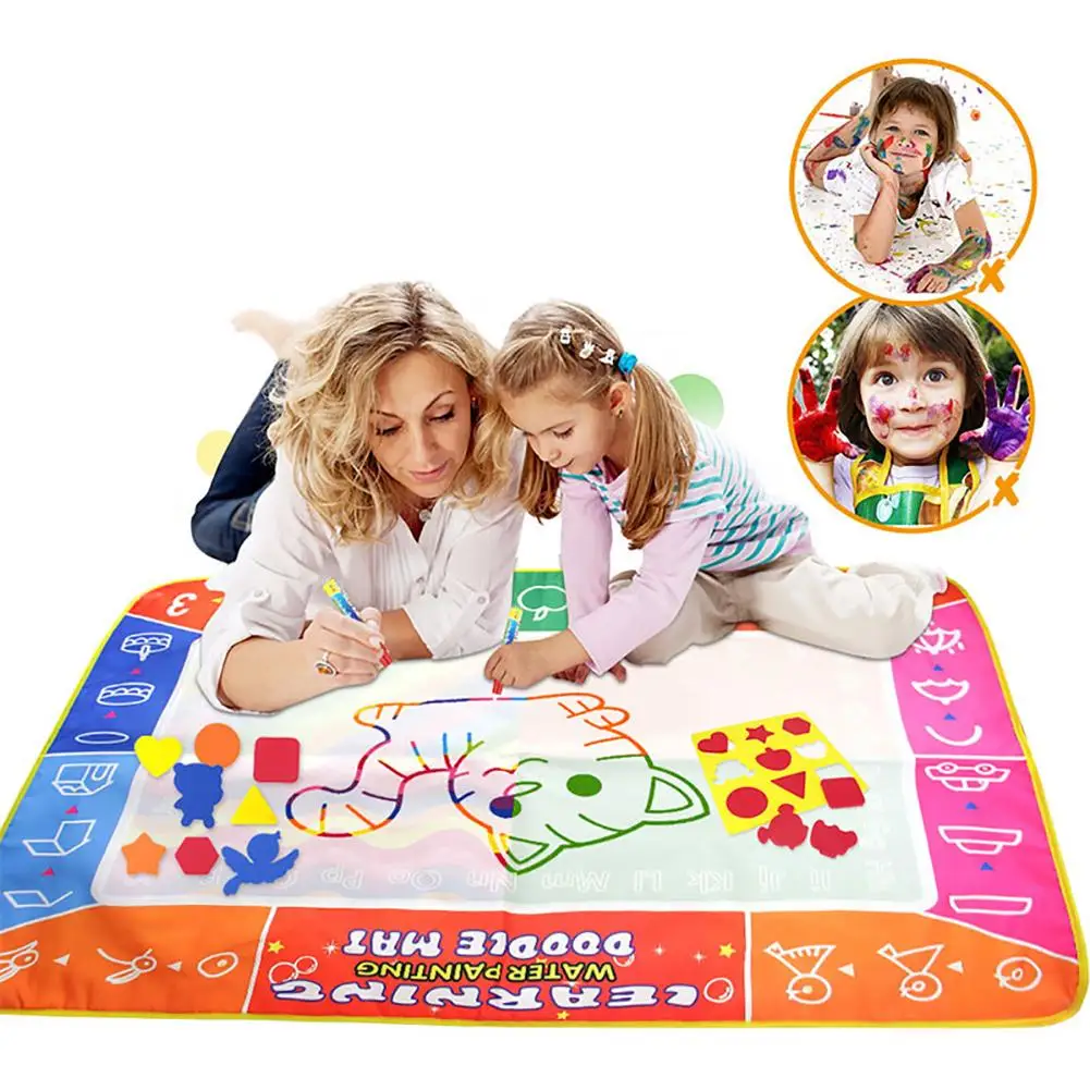 

120*90cm Water Drawing Mat with Magic Pen Water Painting Drawing Board Canvas Coloring Books Doodle Mat Educational Toys for Kid