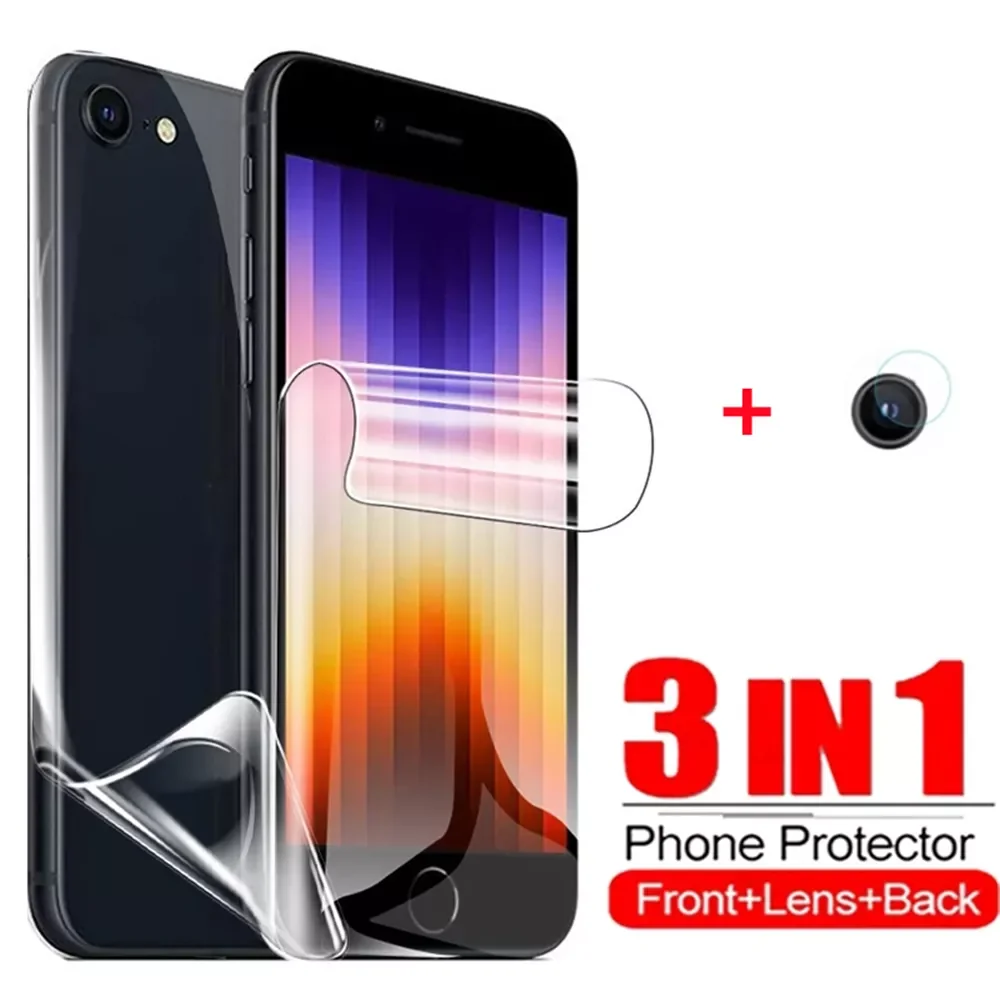 

Full Cover Hydrogel Film For iPhone SE 2022 2020 13 12 Camera Lens Screen Protector For iPhone SE2022 SE 2 SE2 Back Film Not Gla