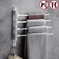 nail free towel rack multi arms towel hanging with hooks bathroom towel rack movable towel bars bathroom accessories