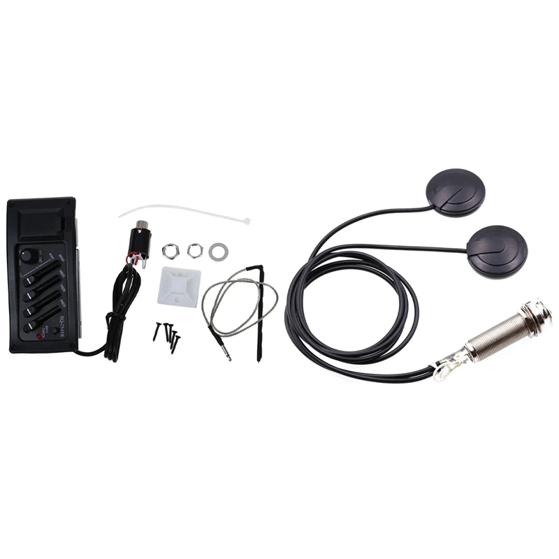 

Guitar Preamp Amplifier & 21-INCHES Wire Length 1/4 Inch Output Jack 2 In 1 Piezo Pickup Disc Transducer