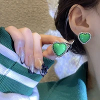 korean version fashion earrings 925 silver needle heart shaped female small love designer personality forest earrings jewelry