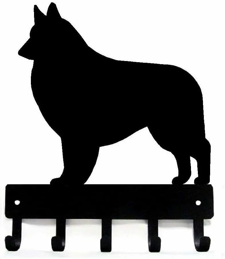 

Belgian Tervuren Dog Key Rack & Leash Hanger - Large 9 inch Wide Hanger In The Hallway Decoration For Home