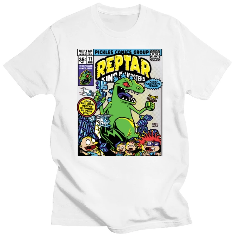 Мужская футболка с принтом хлопковая Футболка REPTAR круглым вырезом и коротким