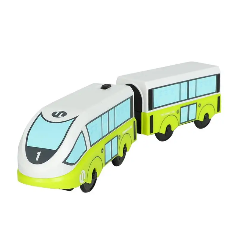 

Kids Electric Train Set Locomotive Magnetic Train Car Diecast Slot Toy For Brio Wooden Train Railway Track Toys Children Gift