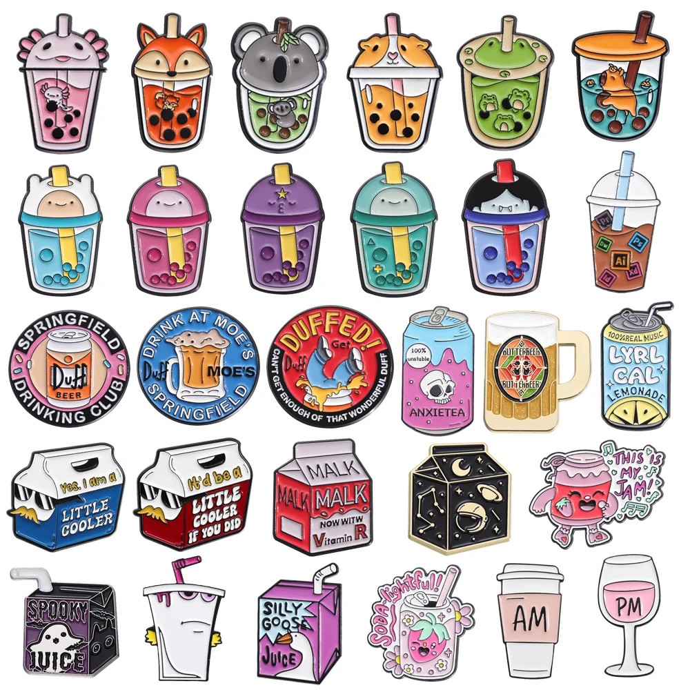 Брошь с изображением мультяшного напитка в ассортименте