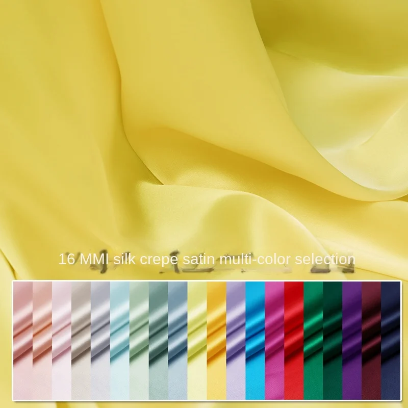 

Custom Color 16 Mommi Silk Plain Crepe Satin Fabric 100% Mulberry Silk Plain Crepe Satin Garment Dress Satin Clothing Diy Fabric
