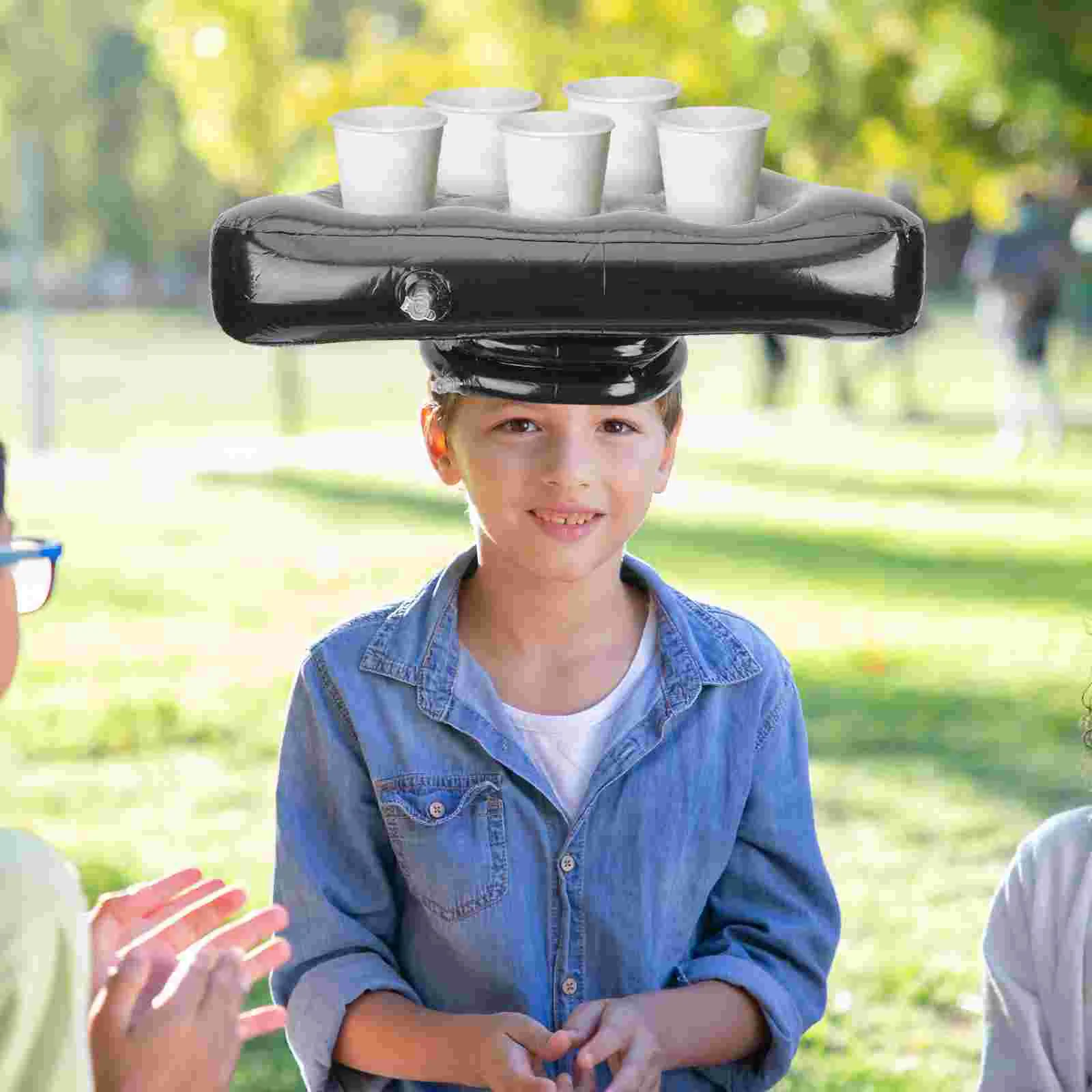 

Pool Pong Holder Inflatable Game Cup Hat Drink Floating Beer Floatdrinking Set Floats Waterrackparty Cap Funny Beach Summer
