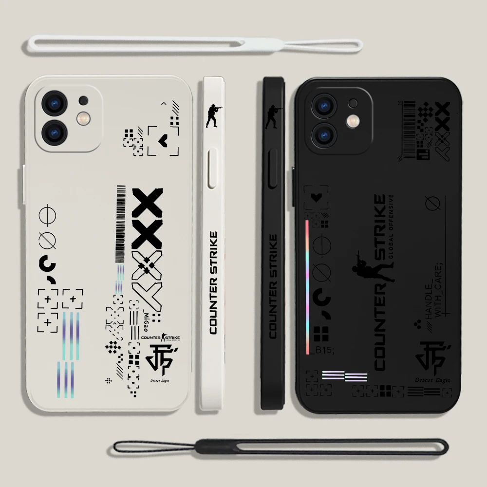 

Hot Fashion Game CS Clear GO Phone Case For Xiaomi Redmi Note 12 11 11T 10 10S 9 Pro Plus 10C K40 K50 K60 4G 5G With Hand Strap