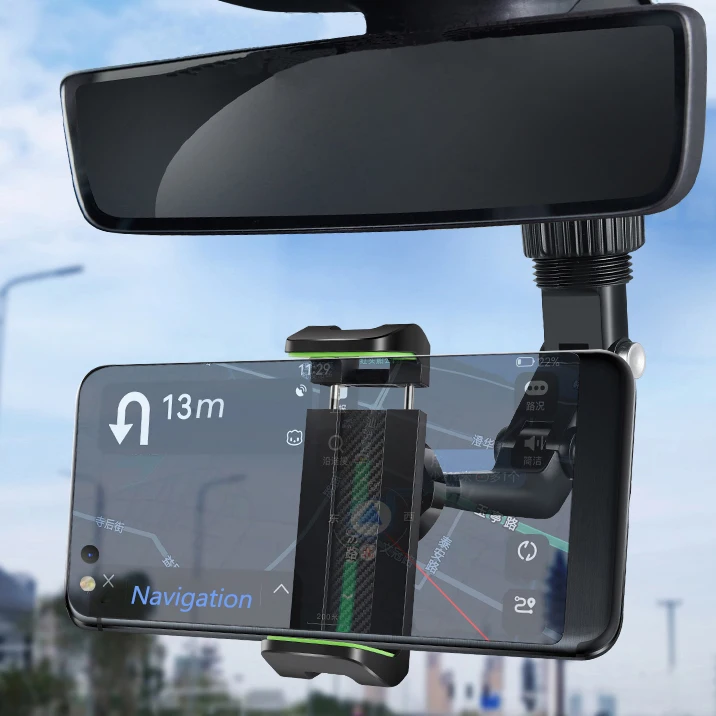 

1pcs Rotatable Rearview Mirror Phone Holder Clip Universal Car Home Office Multifunctional Hanging Stand Mobile Phone Bracket