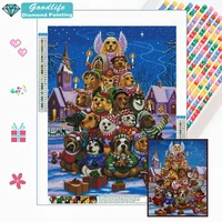 randal spangler diy diamond painting mosaic canine christmas dog cartoon cross stitch embroidery rhinestones picture home decor