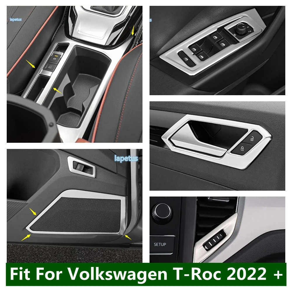 

Inner Door Handle Bowl / Dashboard Air Conditioning AC Vent Cover Trim For Volkswagen T-Roc T Roc 2022 Silver Interior Refit Kit