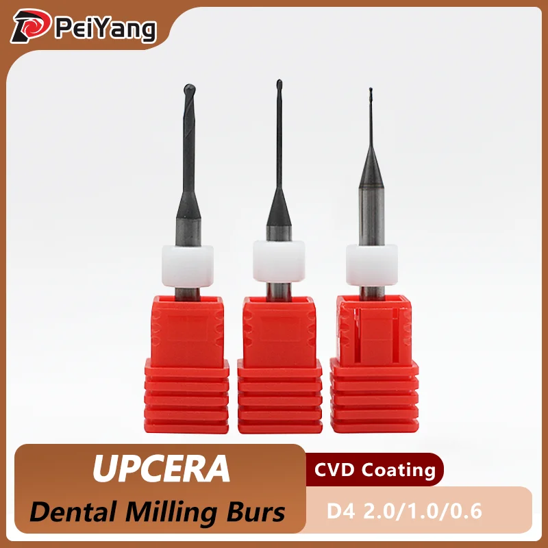 Фото Фрезы UPCERA Diamond CVD DC с покрытием для фрезерования и сверления, стоматологические фрезы для резки воска и PMMA, фреза D4 для CAD/CAM №3