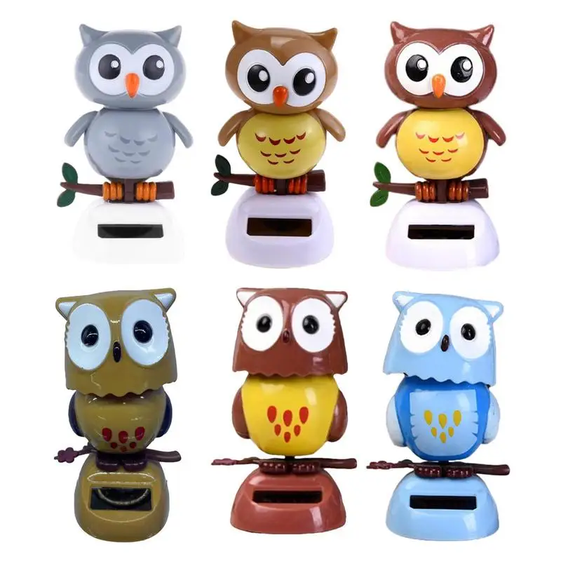 

Car Ornaments Swing Owl Auto Interior Decor Shaking Head Owl Solar Figurine Car Dashboard Ornaments Decor Gifts Car Accessories