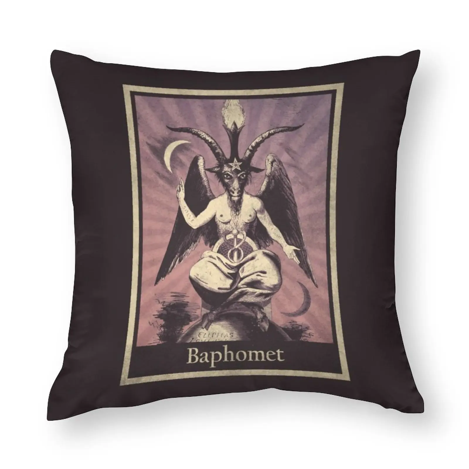 

Baphomet Pillow Case Witchcraft Illuminati Occult Goat Colored Polyester Pillowcase Home Decor Zipper Spring Cover