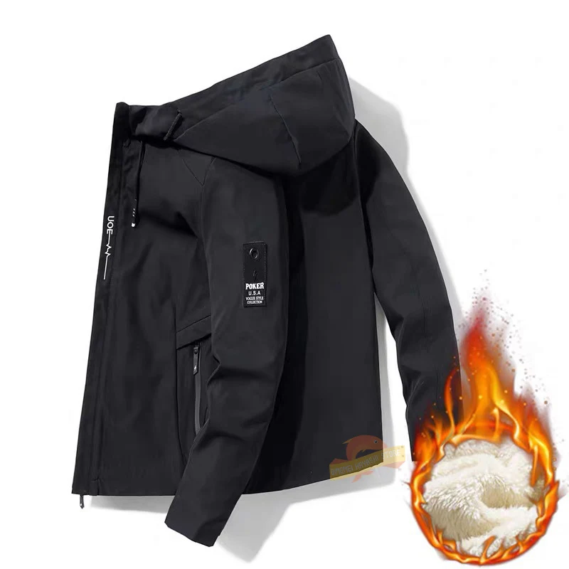 

2022 Casual Solid Fashion Slim Zipper Clothing Men Overcoat New Winter Fleece Windproof Keep Warm Coat Men's Jacket Top M-5XL