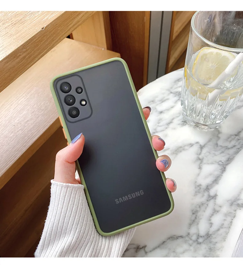

Translucent Phone Bumper Case for Samsung Galaxy A32 A52 A72 5G S20 A22 A21S A31 A41 A51 A71 A12 Matte Cover Phone Accessories