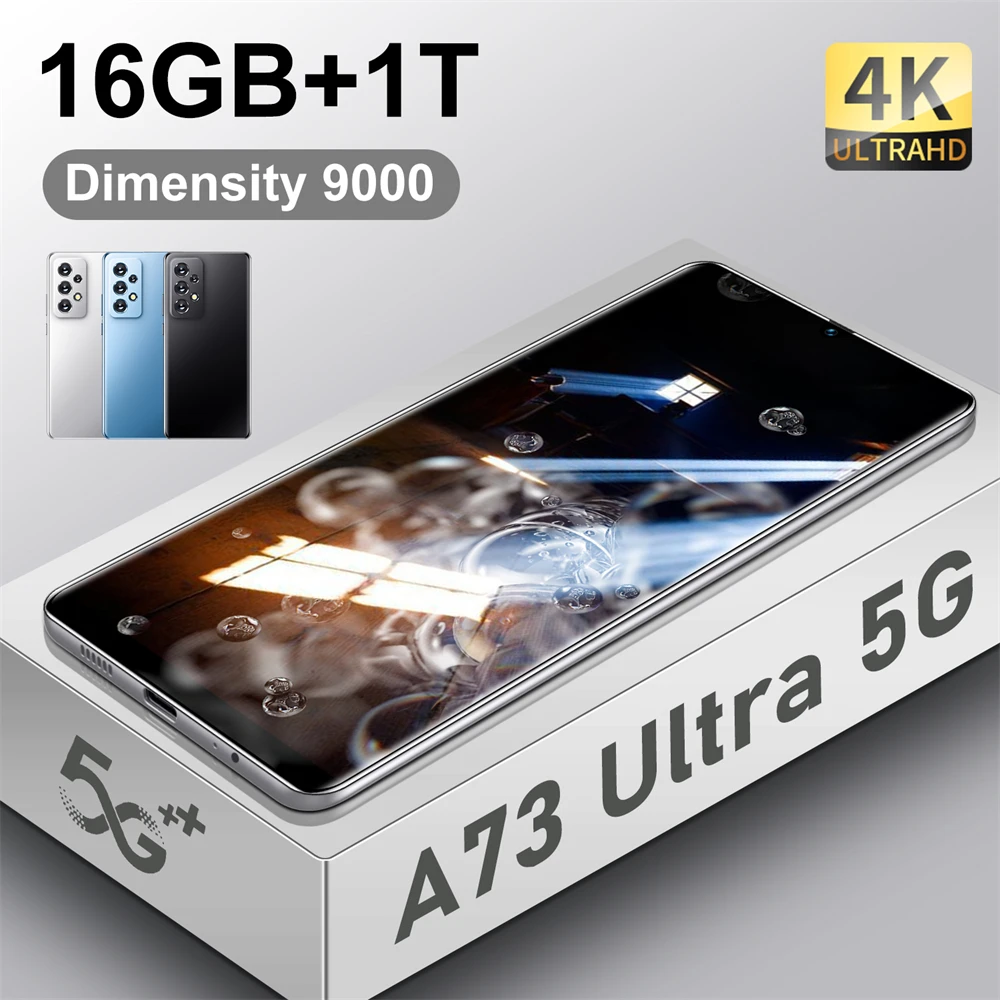 

Смартфон A73 Ultra 6,8 HD, 4G, телефон с двумя Sim-картами, оригинальные разблокированные мобильные телефоны Android 12, 64 мп, 6800 мАч, сотовые телефоны