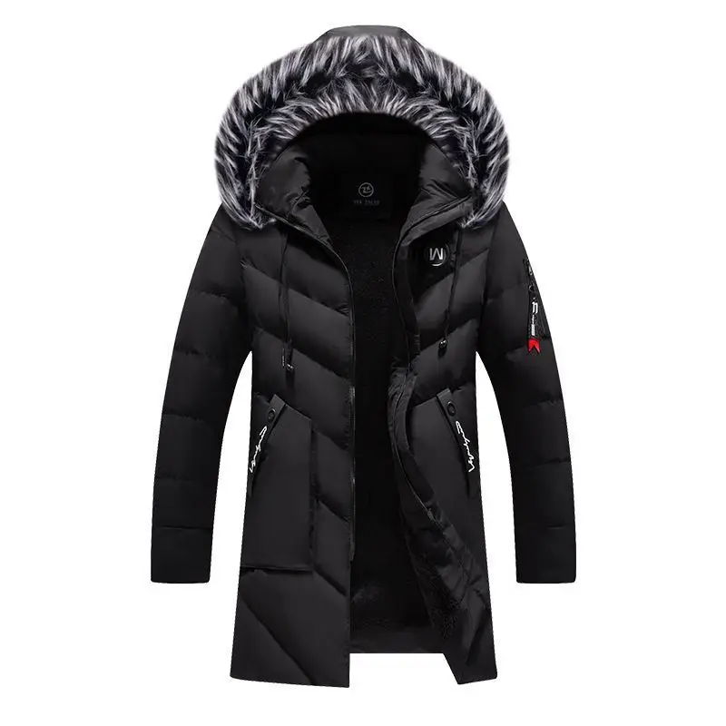 

2022 new fashion winter cotton-padded jacket can be removed with hats and thickened mid-length men's cotton-padded jacket