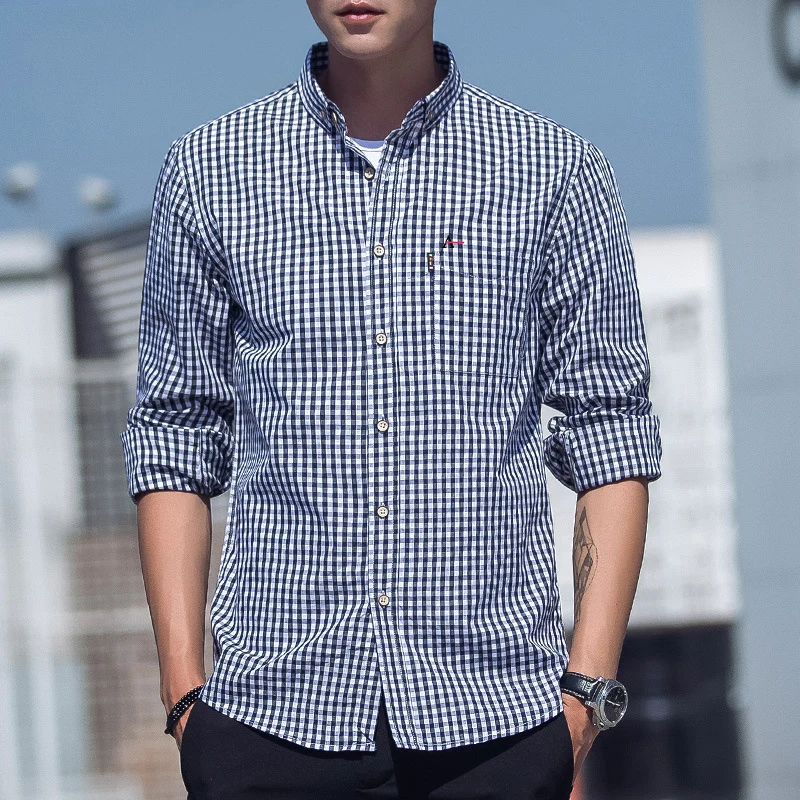2021 Aramy reserved  British style long-sleeved shirt men's fashion autumn business formal wear Chemise men's slim fit Camis