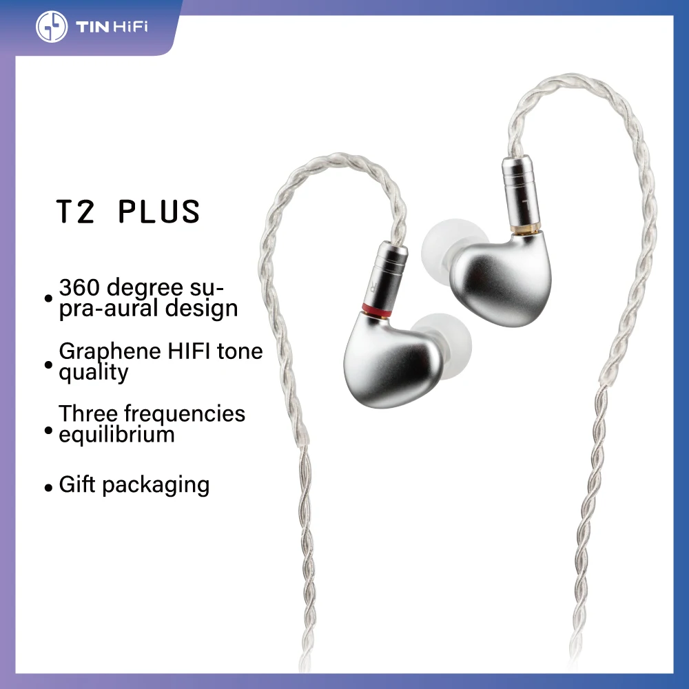 TINHiFi T2 Plus แบบไดนามิก HIFI In-Ear Audiophile เปลี่ยนได้สายดีบุก T5 T4 T3 T2 T1 PRO p1 P2 Official Store