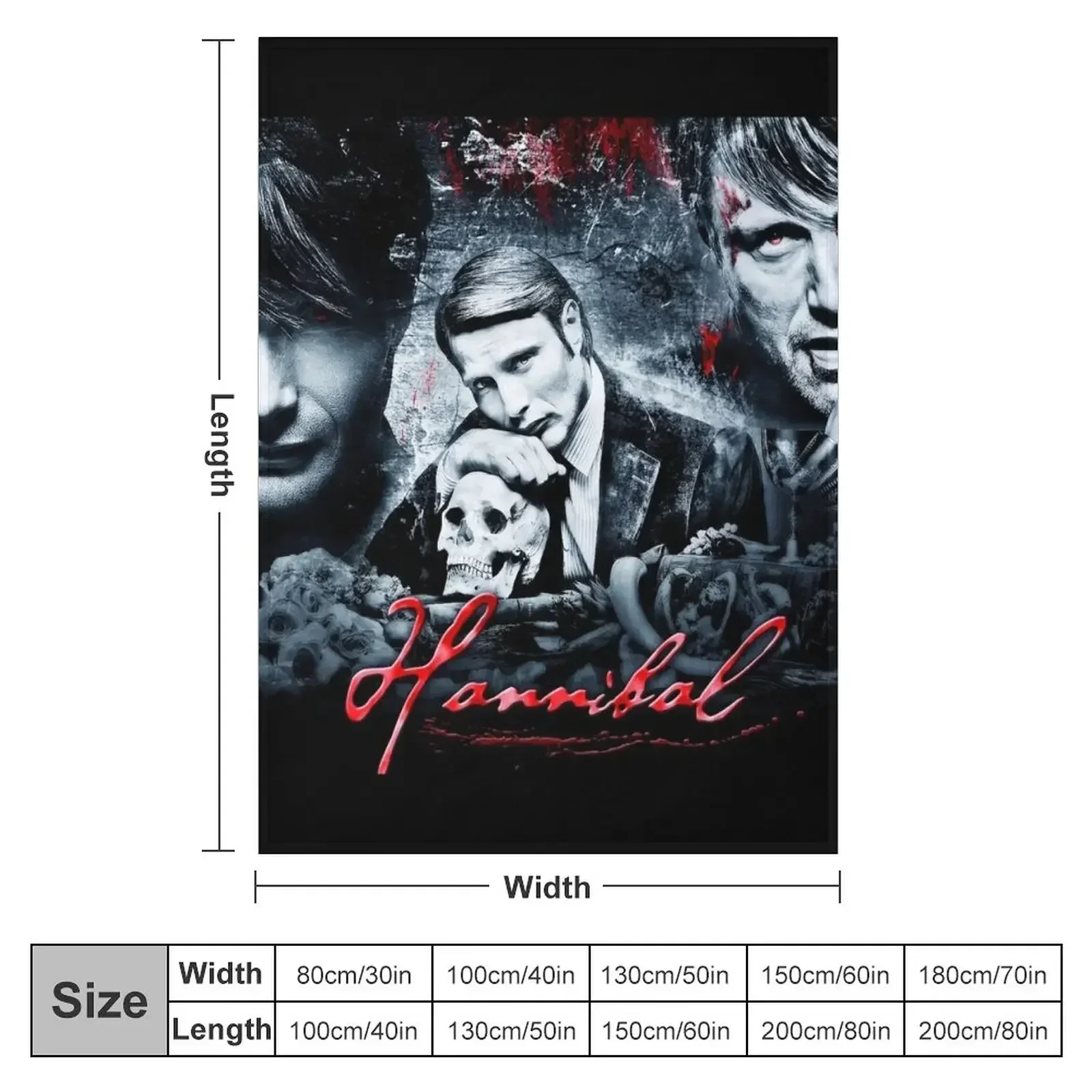 Ганнибал Лектер - Декоративное одеяло с дизайном черепа пушистая кровать плед