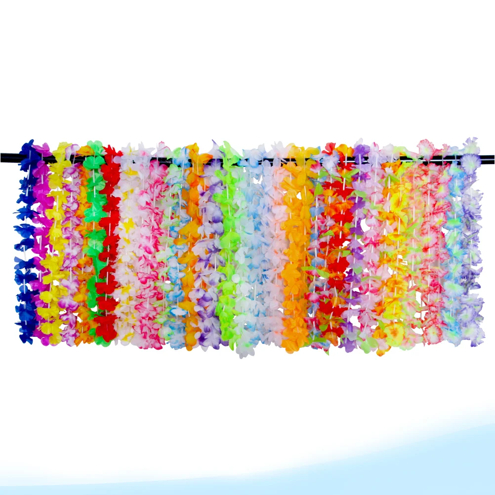 

36 PCS Hawaii Hanging Garland Artificial Flowers Wreath Floral Necklace Leis Party Favors Thicken