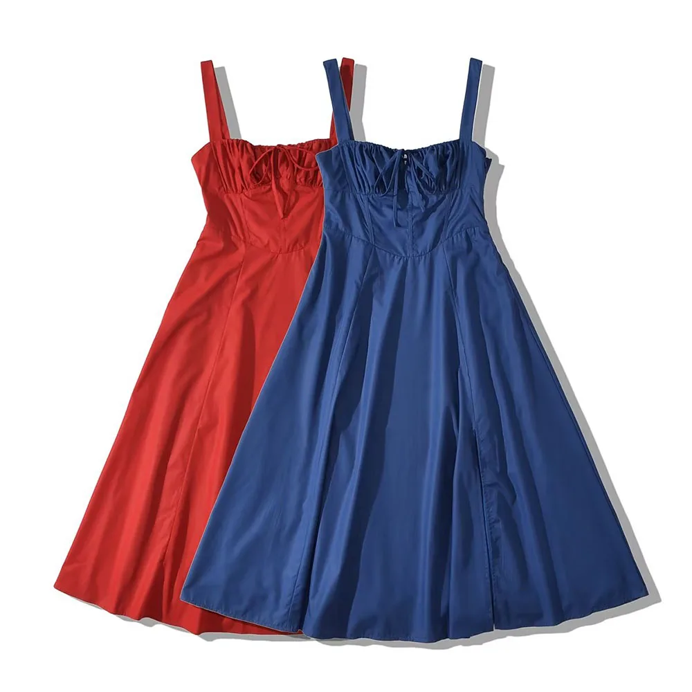 

Женское платье-корсет на бретельках PB & ZA, длинное облегающее платье без рукавов с разрезом спереди, лето 2023