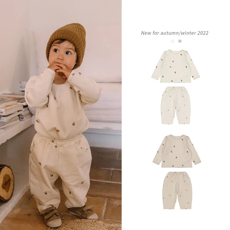 

Per-sale 2022 (Shipment In October) Autumn KS Kids Boys Fleece Sweatshirt and Pants Two Piece Set Baby Girl Winter Clothes