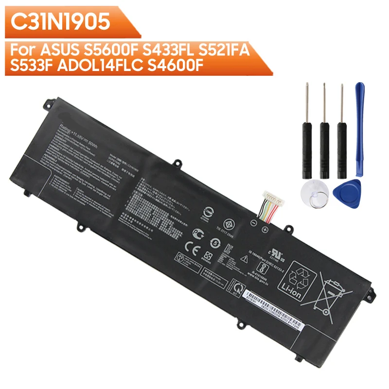 Фото Аккумулятор премиум-класса для ASUS S5600F S433FL S521FA S533F ADOL14FLC S4600F C31N1905 с длительным сроком службы №4