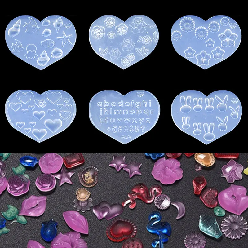 3D акриловая Форма для ногтей декор Бабочка бант цветок дизайн Силиконовое сердце
