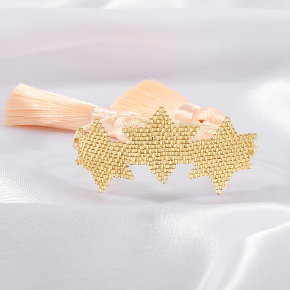 

Rttooas Pulsera Trendy Star MIYUKI Delica Glass Beads Bracelet Women Handmade Bracelets Armband Female Tassel Pendant Jewelry