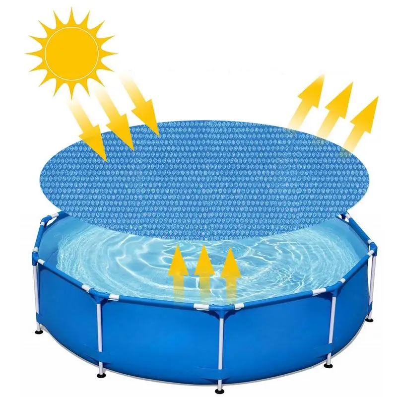 Solar Cover For Above Ground Pool Round Heat Insulating Pool Blanket Cover Heart-Shaped Air Bubbles Thermal Blanket For Hot Tub