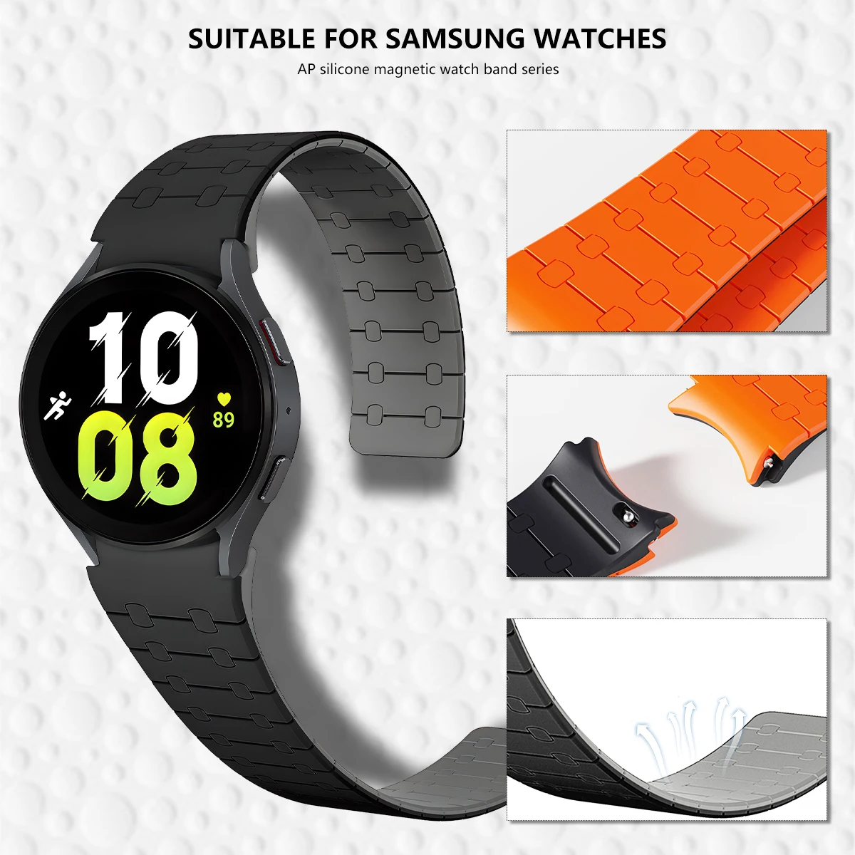 Фото Ремешок магнитный для Samsung Galaxy Watch 7 6 5 4 40 мм 44 мм 5Pro 45 мм №3
