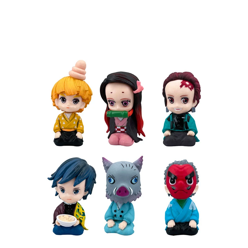 

Q version of Demon Slayer 4th generation sitting hand-made Nedouzi Tanjiro Zenitsu Iinosuke doll car ornaments