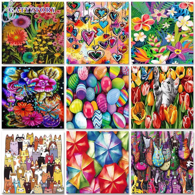 

GATYZTORY Interior Paint by numbers Original gifts Canvas painting Cat And Animals Painting by numbers Wall Art Home decor