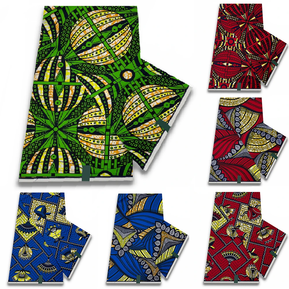 

African Wax Fabric Ankara Block Prints Batik Dutch Fabric 6yards 100% Original Real Super Fabric Ankara Fabric For Wedding VL-92
