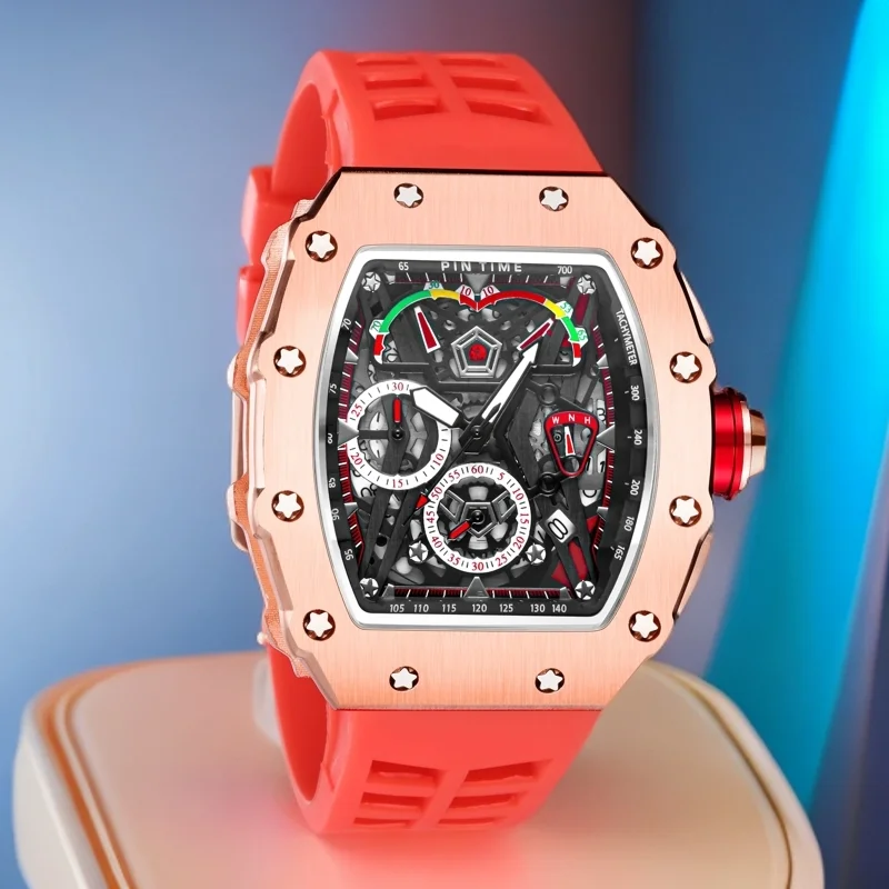 Кварцевые часы в стиле хип-хоп для мужчин водонепроницаемые светящиеся наручные