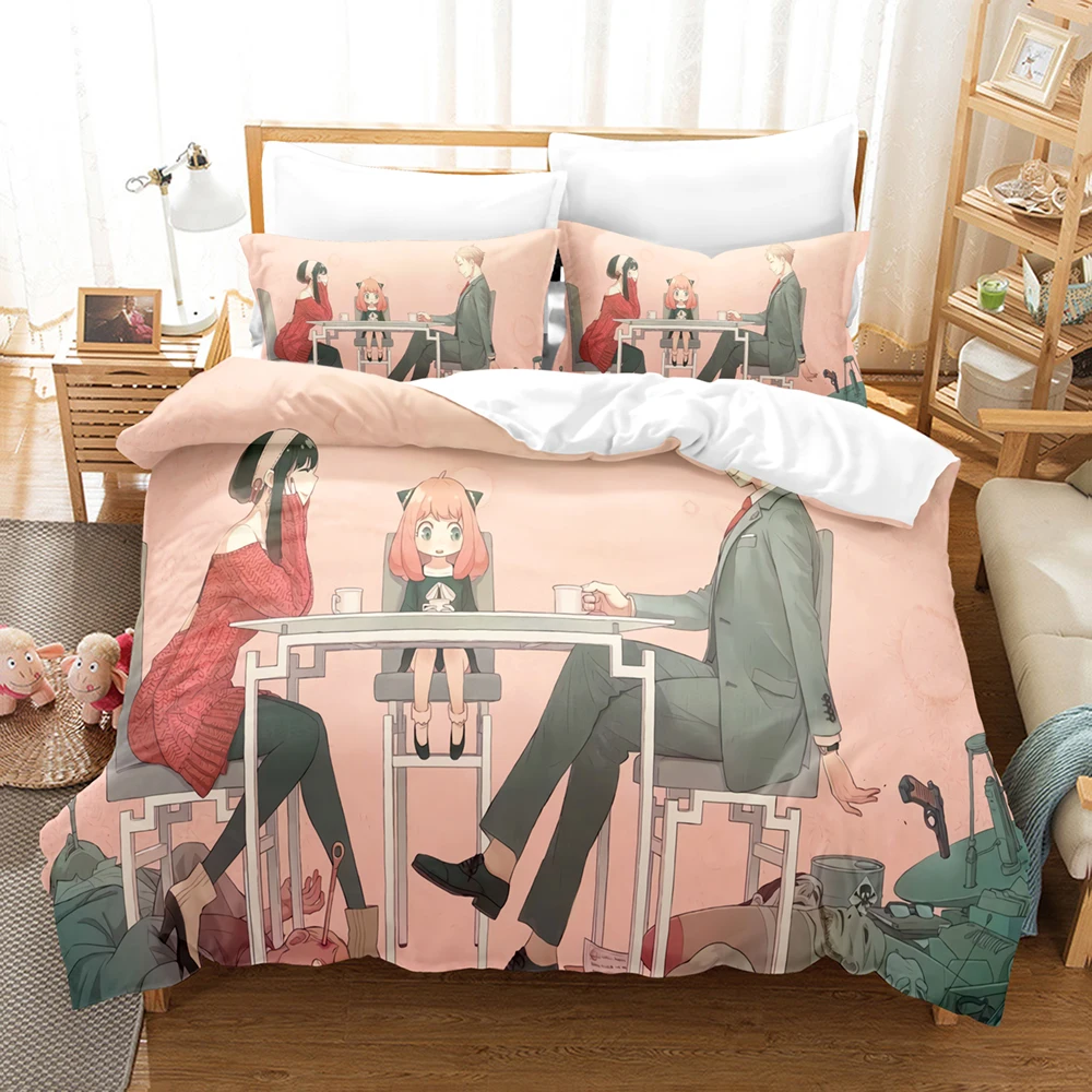 

3D Printed Anime SPY×FAMILY Bedding Set Down Quilt Cover with Pillowcase Double SIngle King