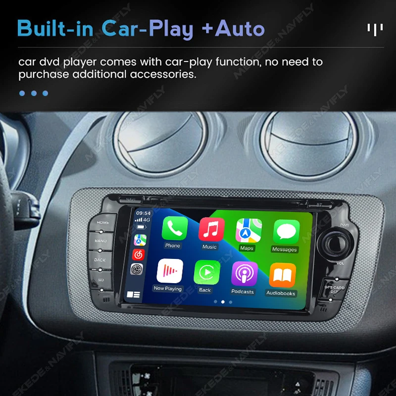 4-ядерный Автомобильный Радиоприемник Android 13 2 + 32g Для Seat Ibiza 6j 2009-2013 С Wifi Gps Rds Carplay