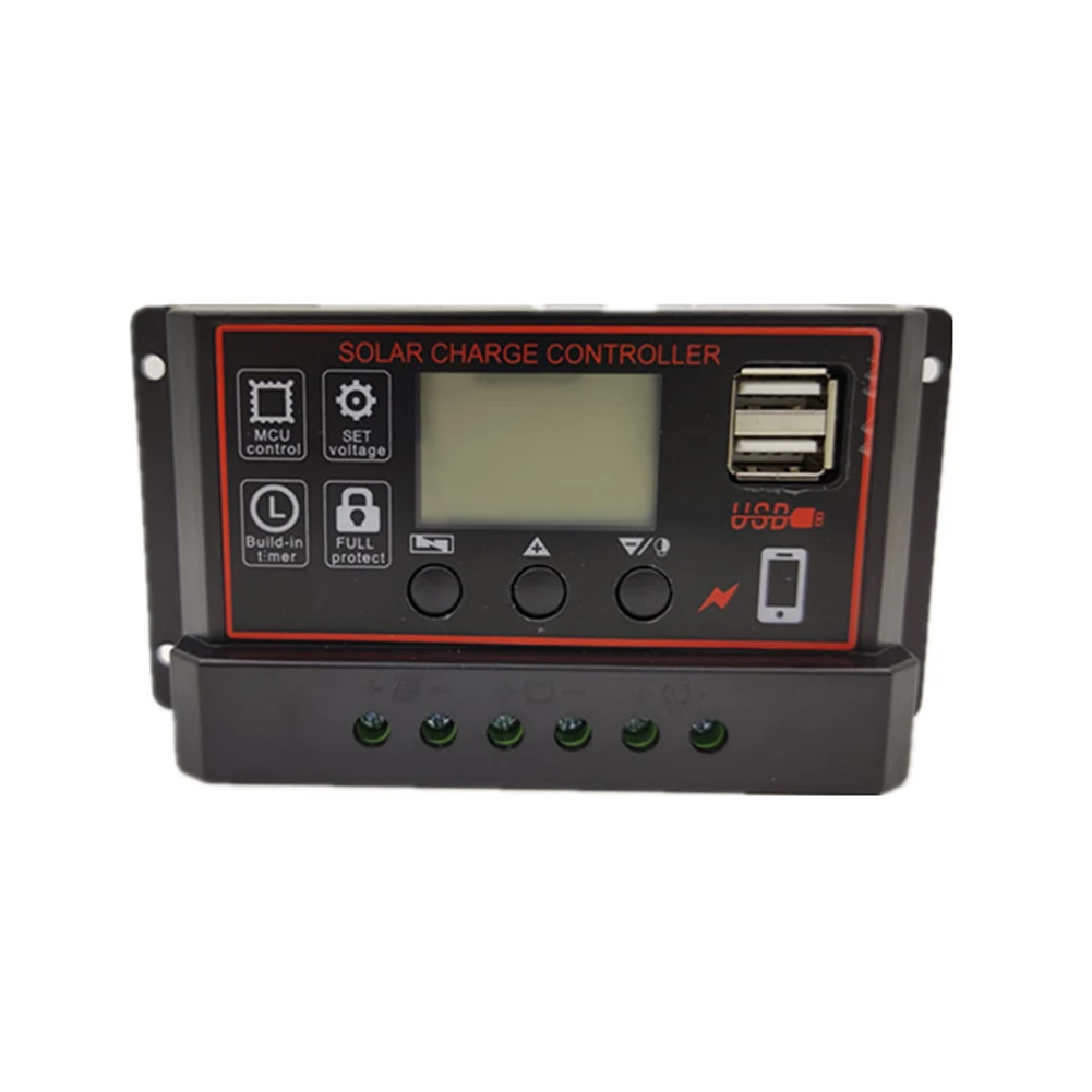 

Brand New Charging Controller Solar Panel 2Pcs Controller Panel LCD Screen Laderegler MPPT Solar USB Regulator