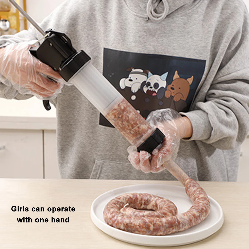 

Sausage Maker Sausage Stuffer Jerky Gun Home Manaul Meat Syringe Made Homemade Sausages Filler Funnel Nozzle Kitchen Tool