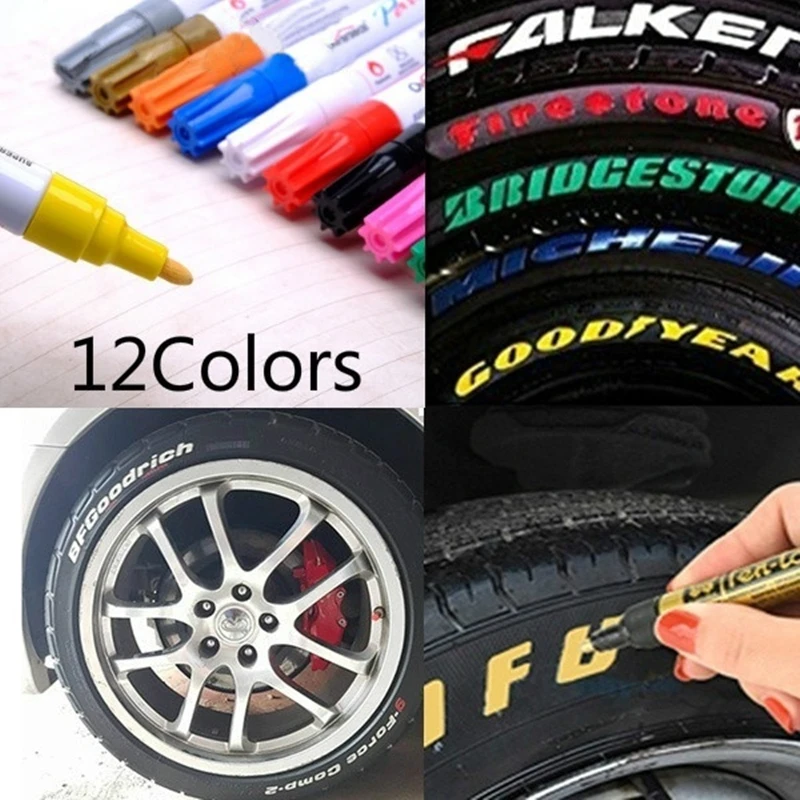 

Farbe Wasserdichte Farbe Stift Auto Fahrrad Reifen Lauffläche Metall Permanent Farbe Mark Graffiti Fettige Marker DIY Reifen For